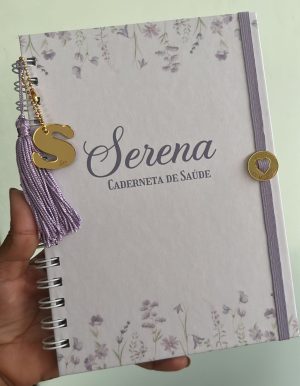 Caderneta de Saúde Personalizada - Floral Lilas
